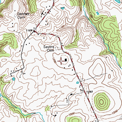 Topographic Map of Sayers Cemetery, KY