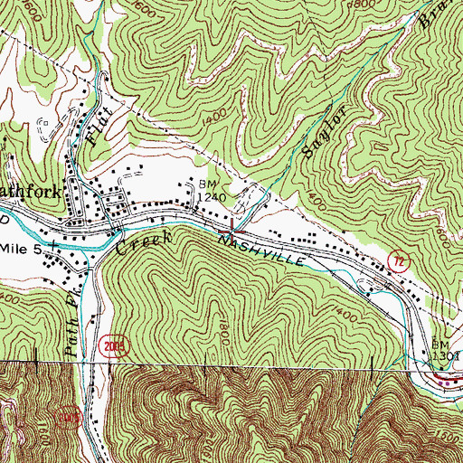 Topographic Map of Saylor Branch, KY