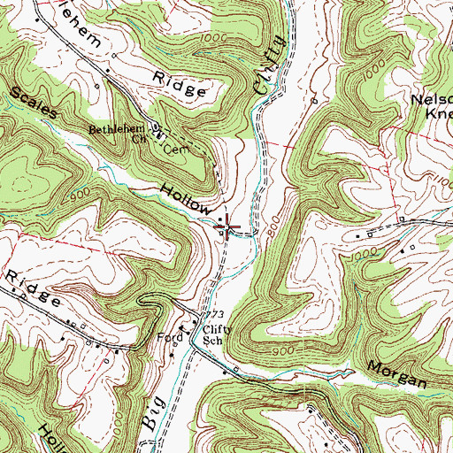 Topographic Map of Scales Hollow, KY