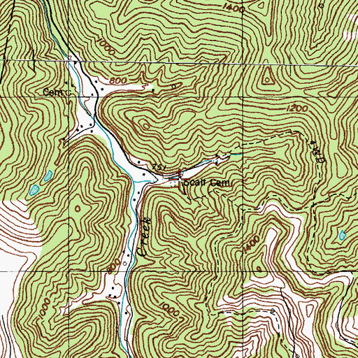 Topographic Map of Scalf Cemetery, KY