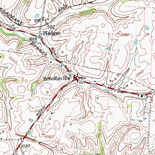 Topographic Map of Schollsville, KY