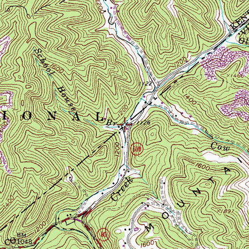 Topographic Map of School House Branch, KY