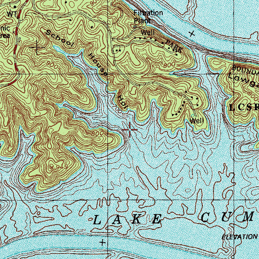 Topographic Map of School House Hollow, KY