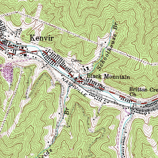 Topographic Map of Schoolhouse Branch, KY
