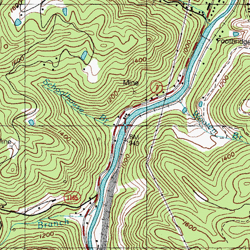 Topographic Map of Schoolhouse Branch, KY