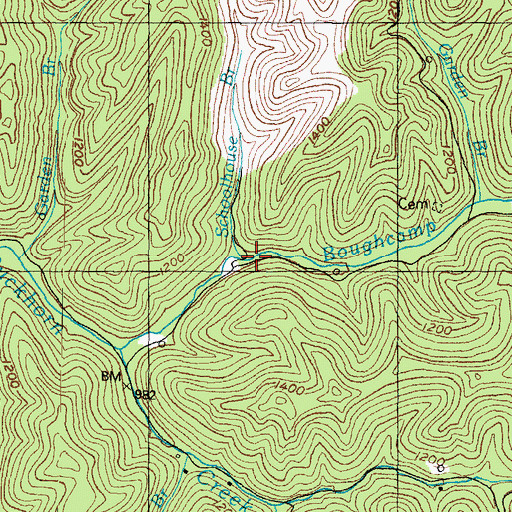 Topographic Map of Schoolhouse Branch, KY