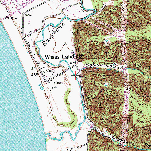 Topographic Map of Schoolhouse Branch, KY