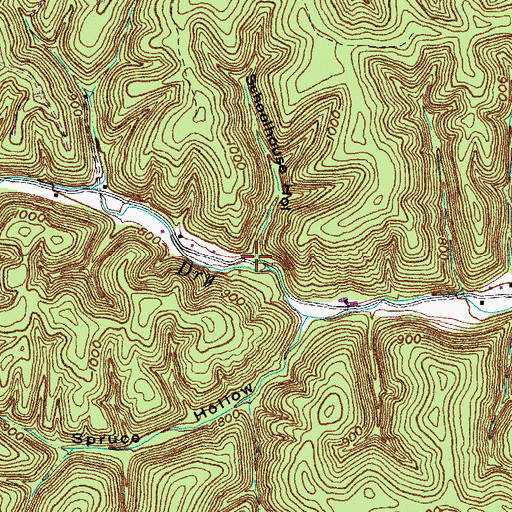 Topographic Map of Schoolhouse Hollow, KY