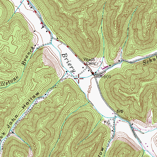 Topographic Map of Schultz Fork, KY