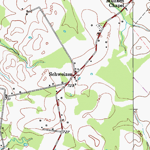 Topographic Map of Schweizer, KY