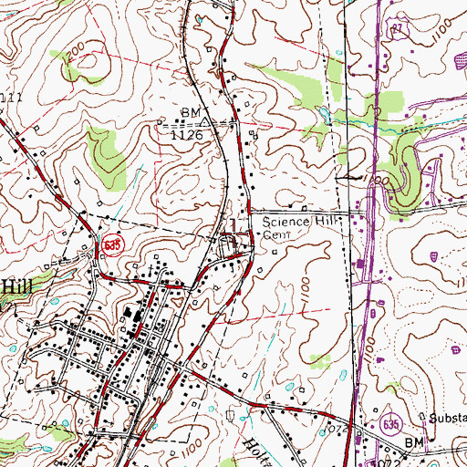 Topographic Map of Science Hill Cemetery, KY