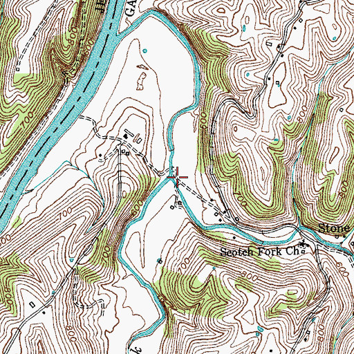 Topographic Map of Scotch Fork, KY