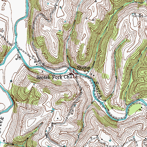 Topographic Map of Scotch Fork Church, KY
