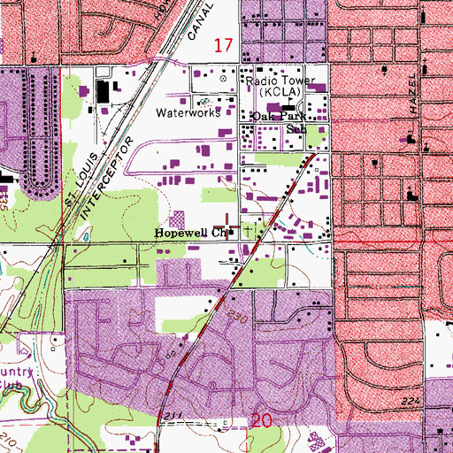 Topographic Map of Hopewell Church, AR