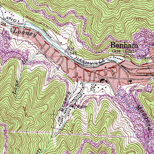 Topographic Map of Scott Branch, KY