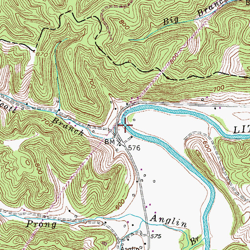 Topographic Map of Scott Branch, KY