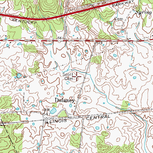 Topographic Map of Scott Cemetery, KY