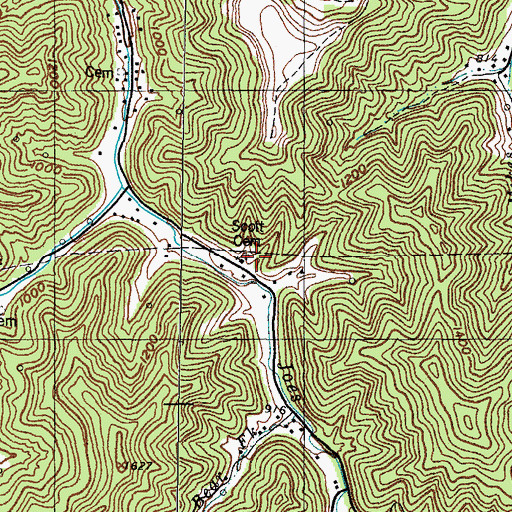 Topographic Map of Scott Cemetery, KY