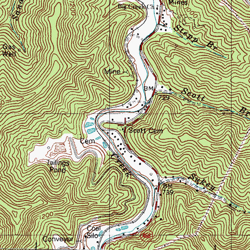Topographic Map of Scott Cemetery, KY
