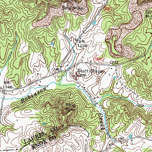 Topographic Map of Scott Chapel Cemetery, KY