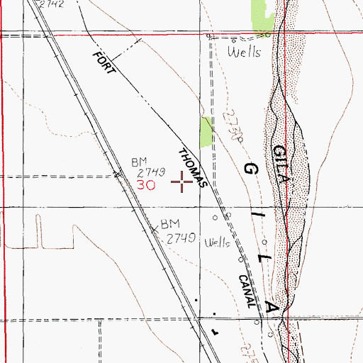 Topographic Map of Gila Well, AZ