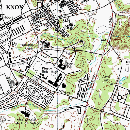 Topographic Map of Scott Junior High School, KY