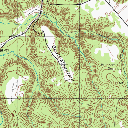 Topographic Map of Scott Mountain, KY