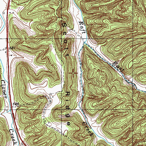 Topographic Map of Scott Ridge, KY