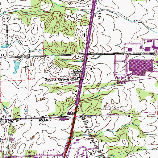 Topographic Map of Scotts Grove Church, KY