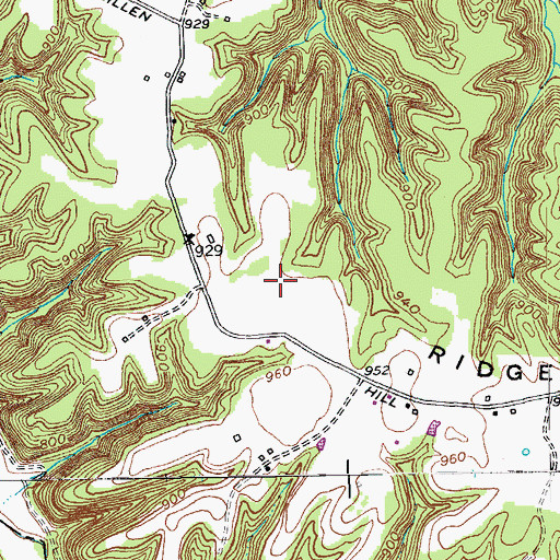 Topographic Map of Scotts Ridge, KY