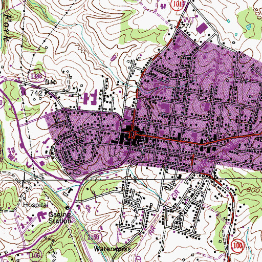 Topographic Map of Scottsville, KY