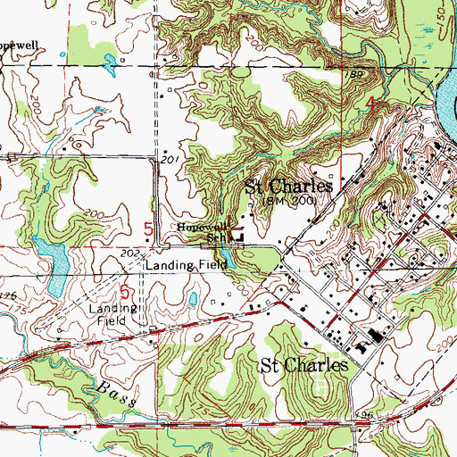 Topographic Map of Hopewell School, AR