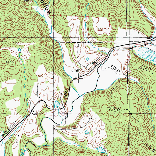 Topographic Map of Scuffletown Hollow, KY