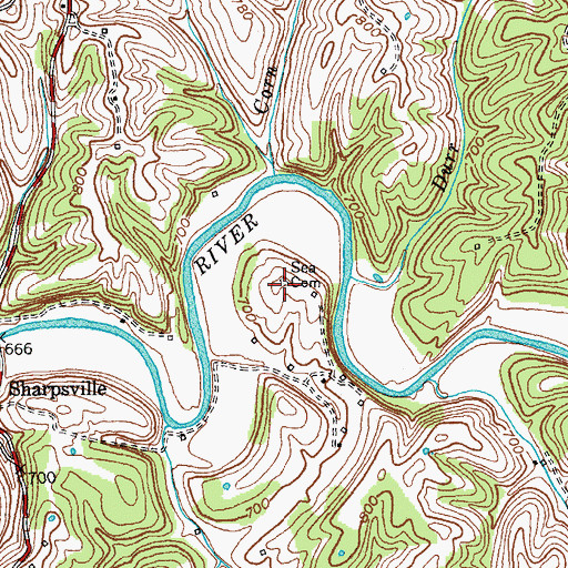 Topographic Map of Sea Cemetery, KY