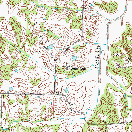 Topographic Map of Seay Cemetery, KY