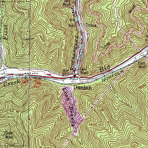 Topographic Map of Second Big Creek Fork, KY