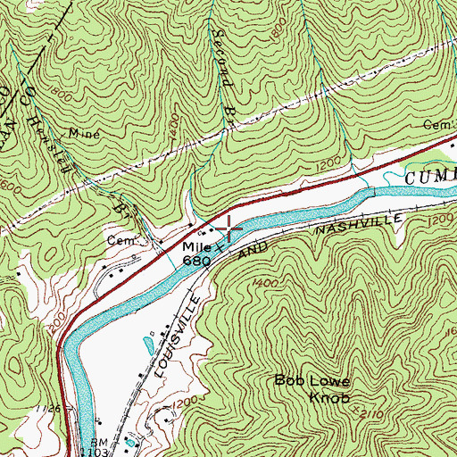 Topographic Map of Second Branch, KY