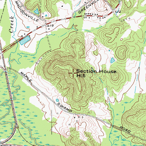 Topographic Map of Section House Hill, KY
