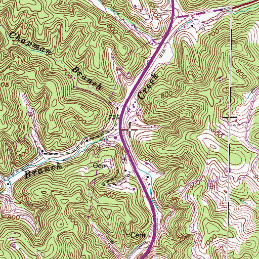 Topographic Map of See Branch, KY
