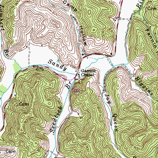 Topographic Map of Seedtick Branch, KY
