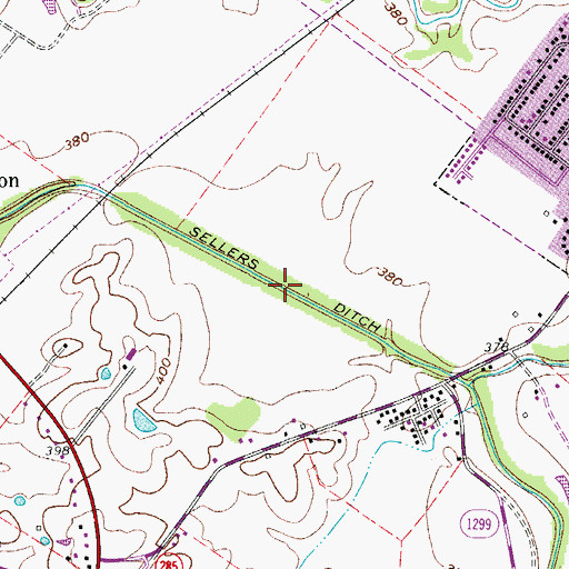 Topographic Map of Sellers Ditch, KY