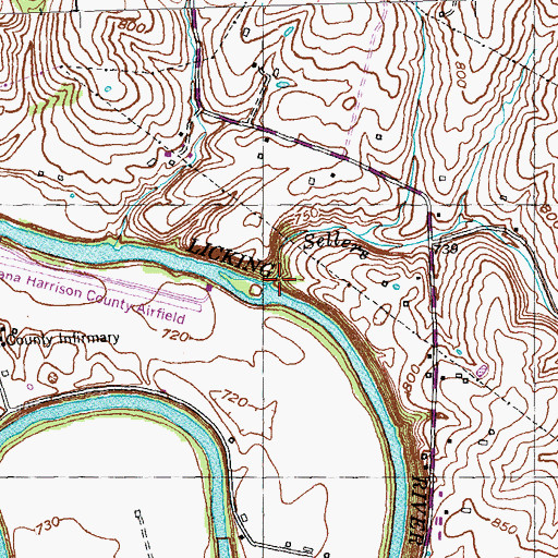 Topographic Map of Sellers Run, KY