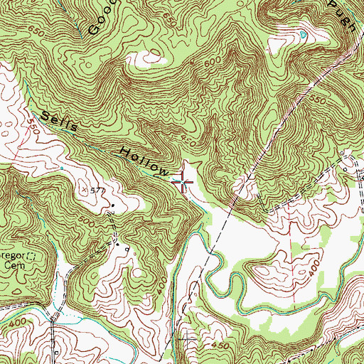 Topographic Map of Sells Hollow, KY
