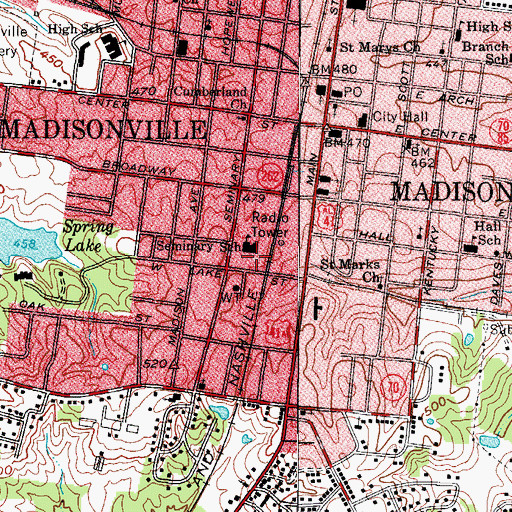 Topographic Map of Seminary School, KY