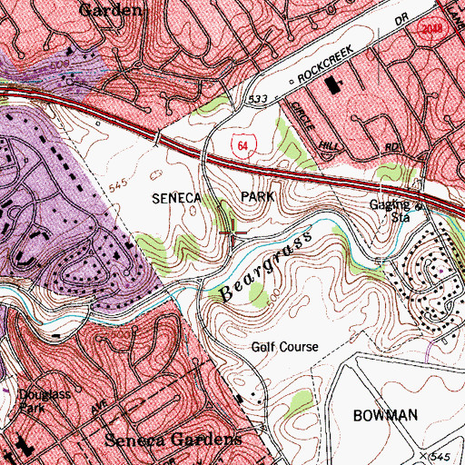 Topographic Map of Seneca Park, KY