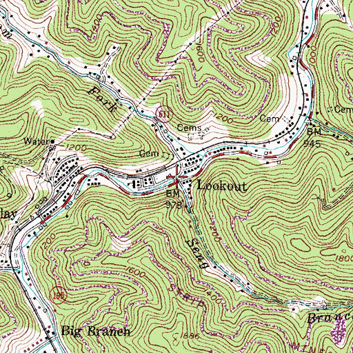 Topographic Map of Seng Branch, KY