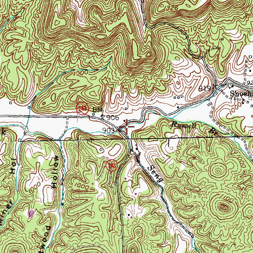 Topographic Map of Seng Branch, KY
