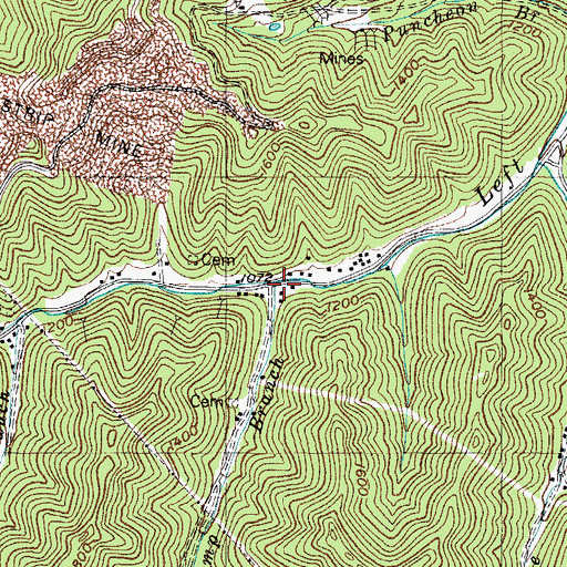 Topographic Map of Seng Camp Branch, KY