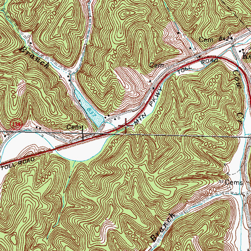 Topographic Map of Settlement Branch, KY