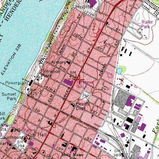 Topographic Map of Seventh Street School, KY